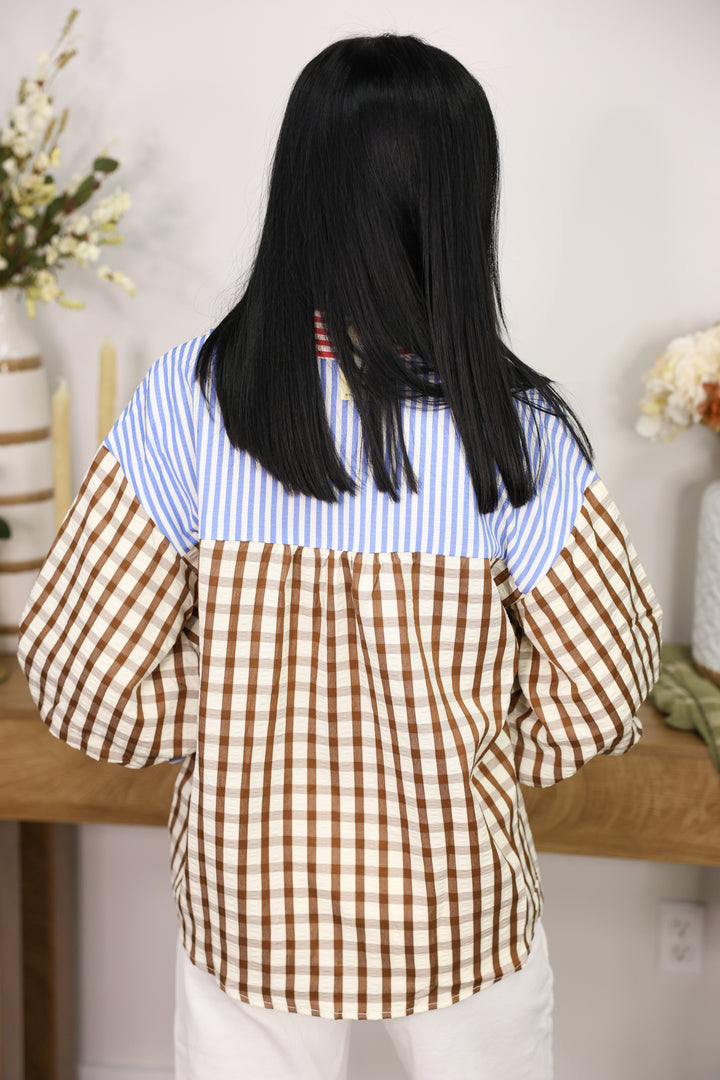 Falling Fall Top "Brown Mix"