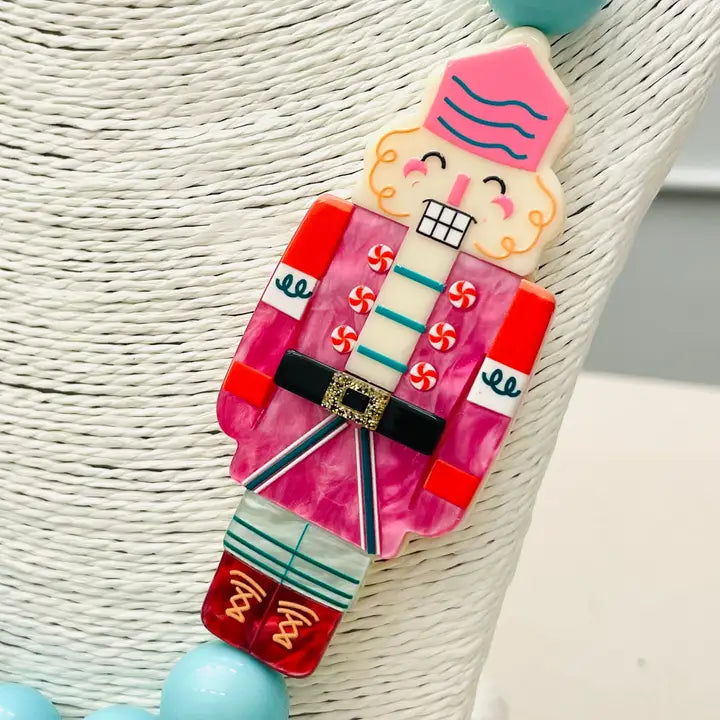Holiday Beaded Nutcracker Necklace