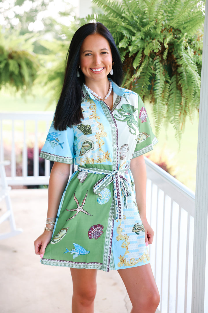 Barbados Belted Shirt Dress