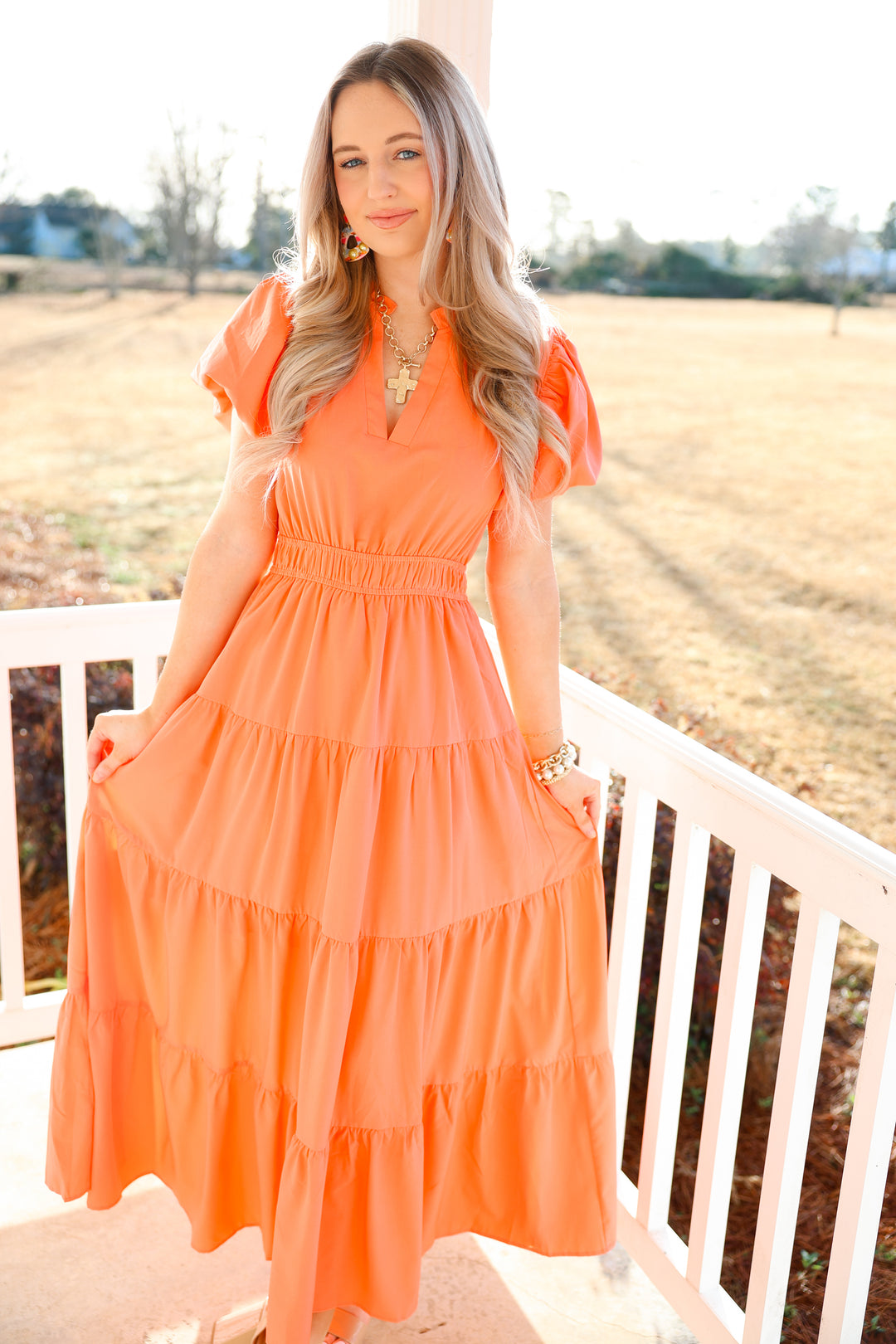 Everyday Elegance Dress "Coral Peach"