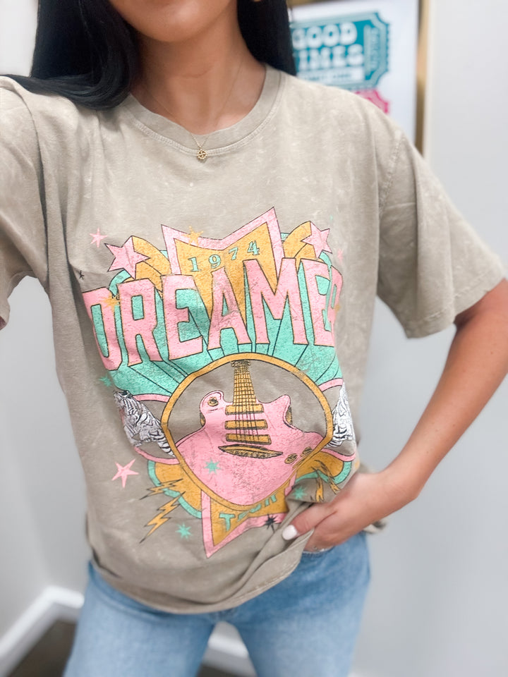 Dreamer Rock n Roll Tour Graphic Tee "Mocha"