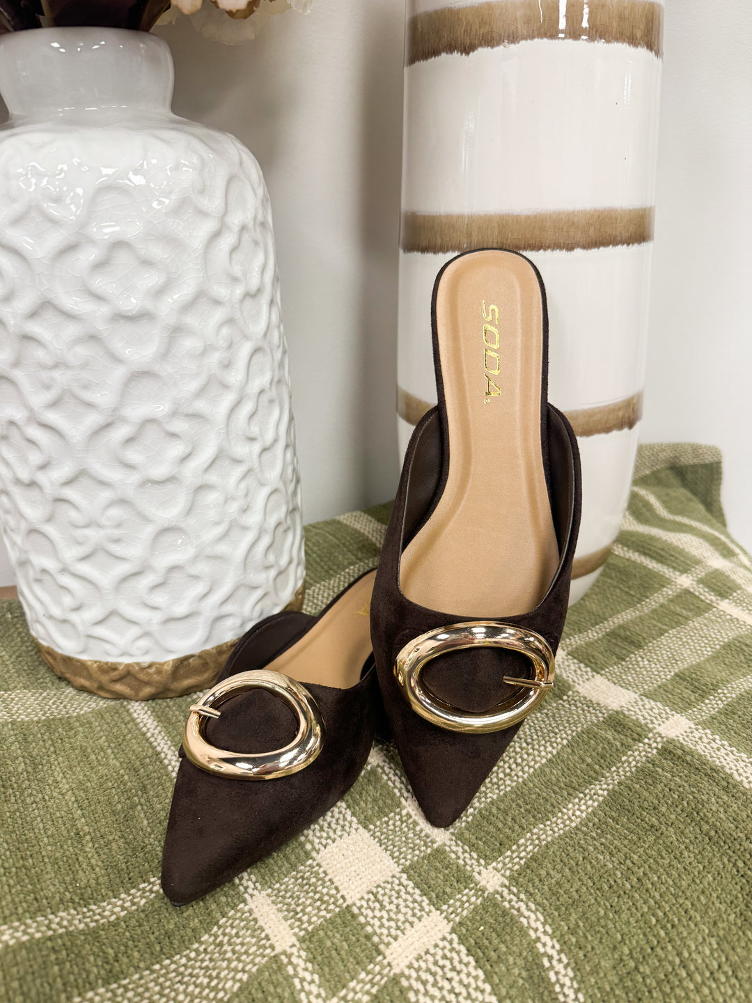 Jamie Pointed Toe Mule "Brown"
