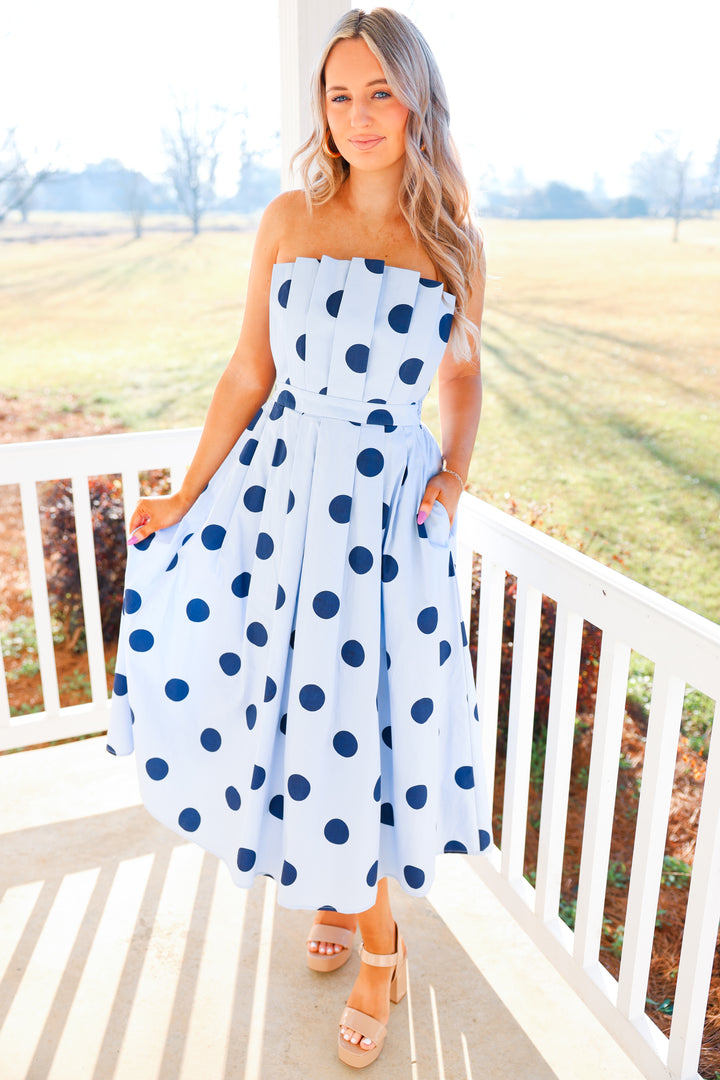 Polka Dot Charm Strapless Dress