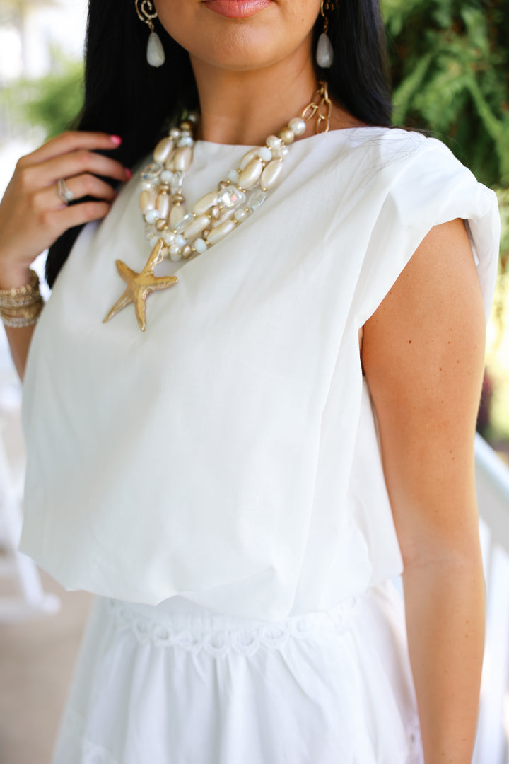 Coastal Calm Maxi Skirt Set "Off White"