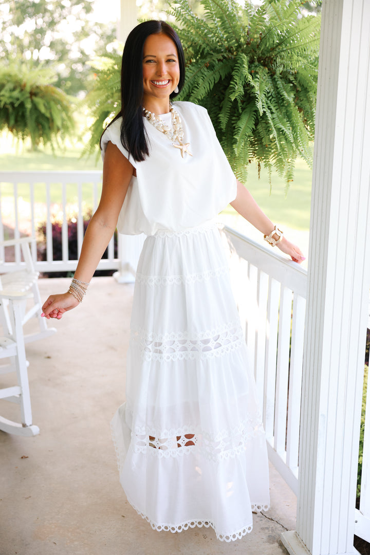 Coastal Calm Maxi Skirt Set "Off White"
