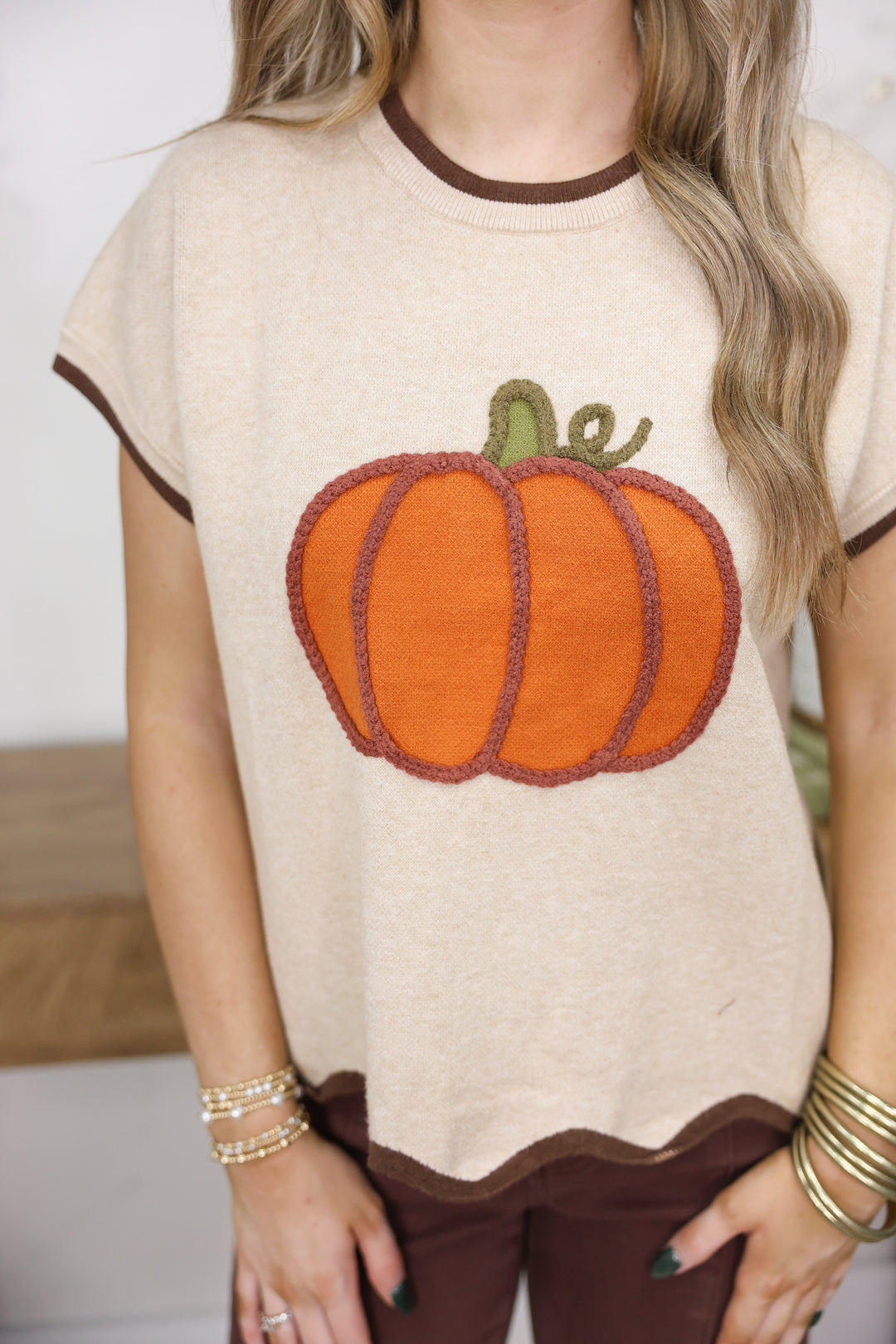 Pumpkin Sweater Top "LT. Taupe"