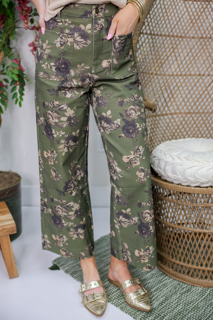 Lynne Pants "Olive Floral"