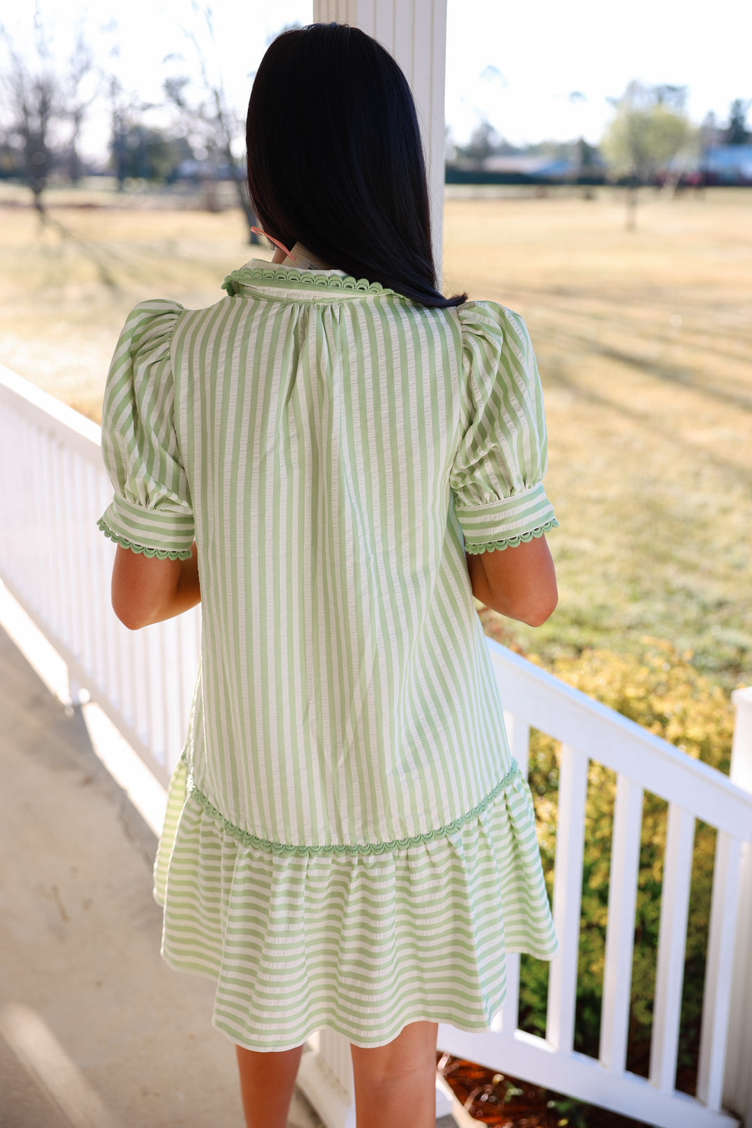 Striped Era Dress "Green Tea"