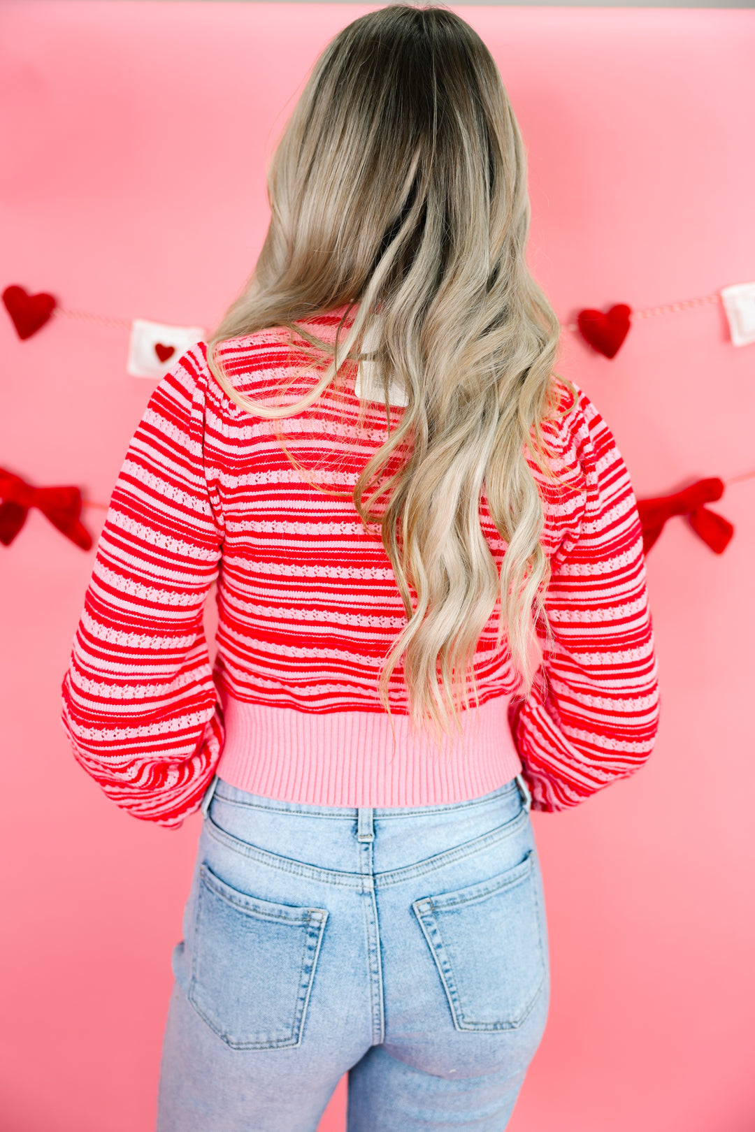 Cutesy Cupid Cardigan "Pink/Red"