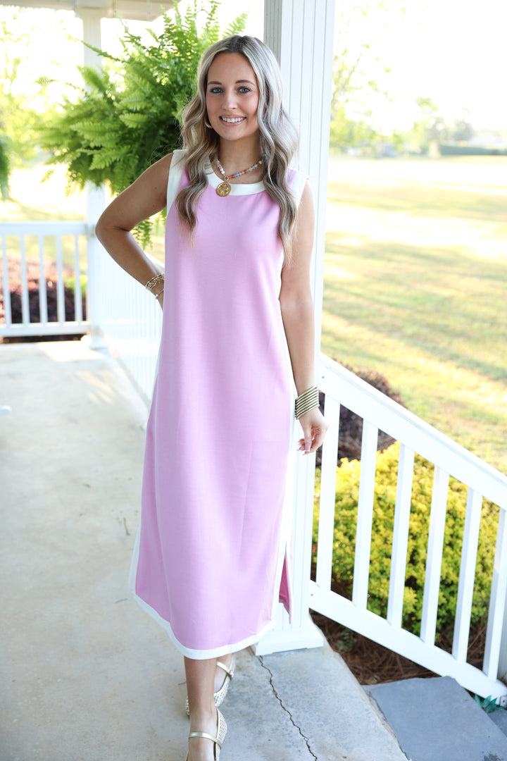 On the Go Midi Dress "LT Pink"