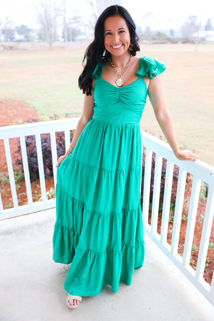 Aviva Tiered Dress "Green"