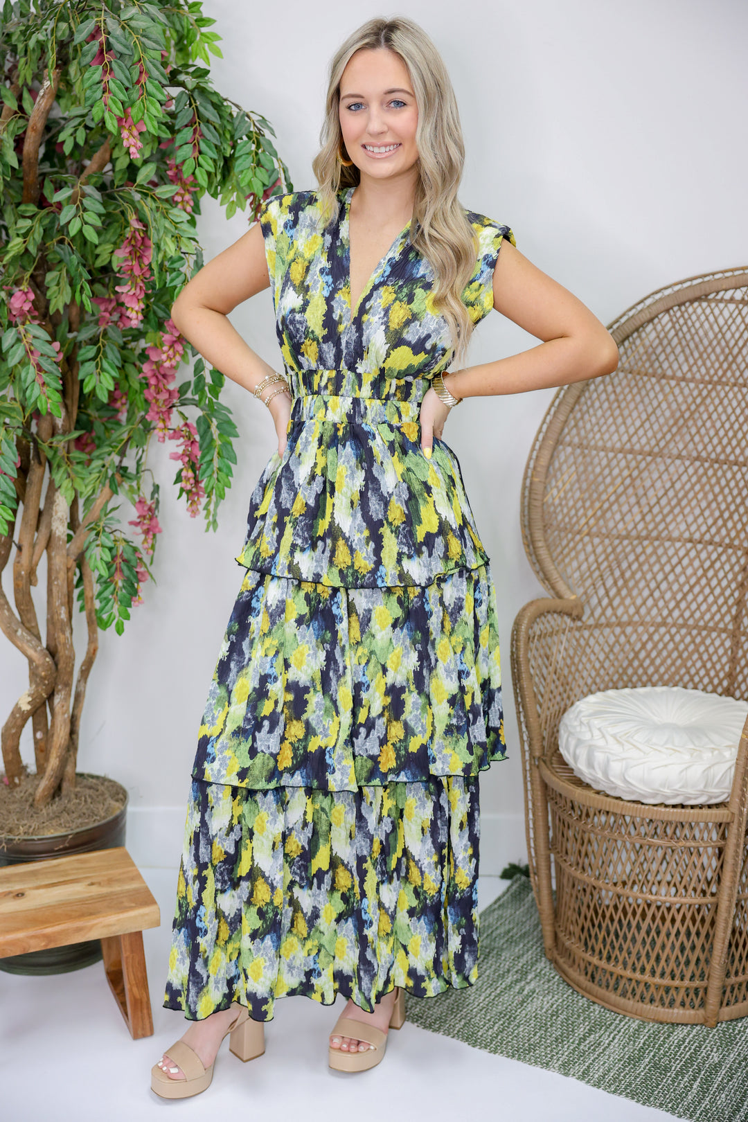 Gala Nights Dress "Navy/Green"