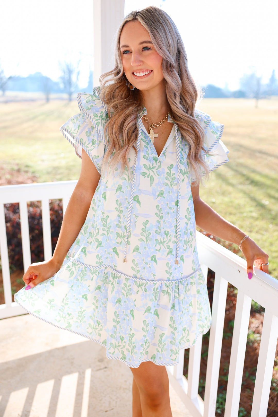 Brighter Days Mini Dress "Blue/Green"