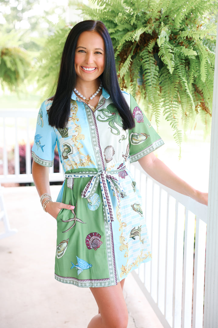 Barbados Belted Shirt Dress