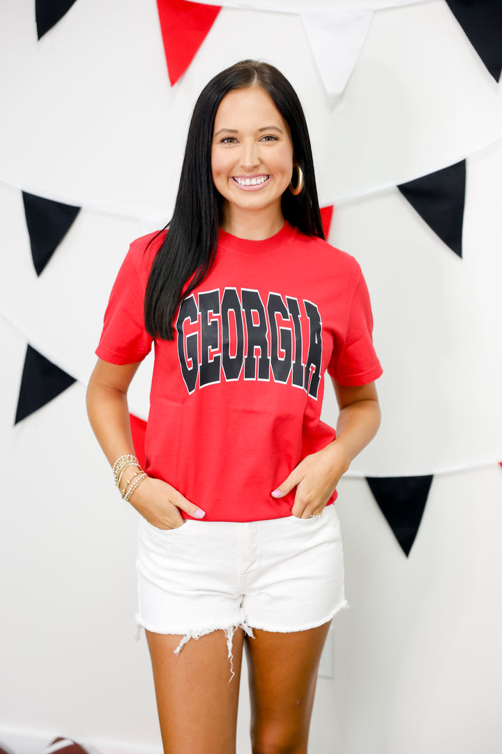 GEORGIA Graphic Tee "Red"
