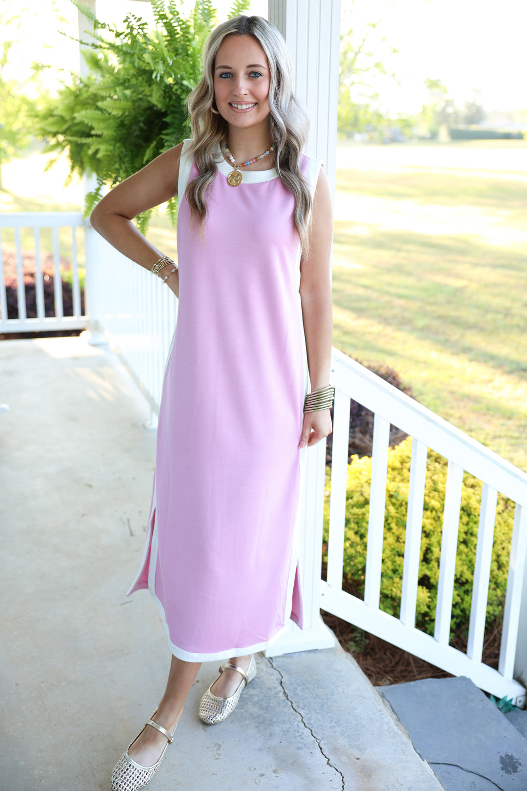 On the Go Midi Dress "LT Pink"