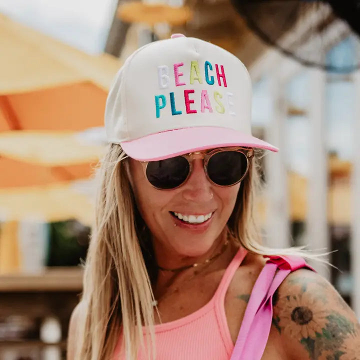 Beach Please Multicolored Two-Toned Hat