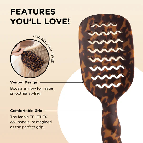 Teleties - Vented Hair Brush - Tortoise