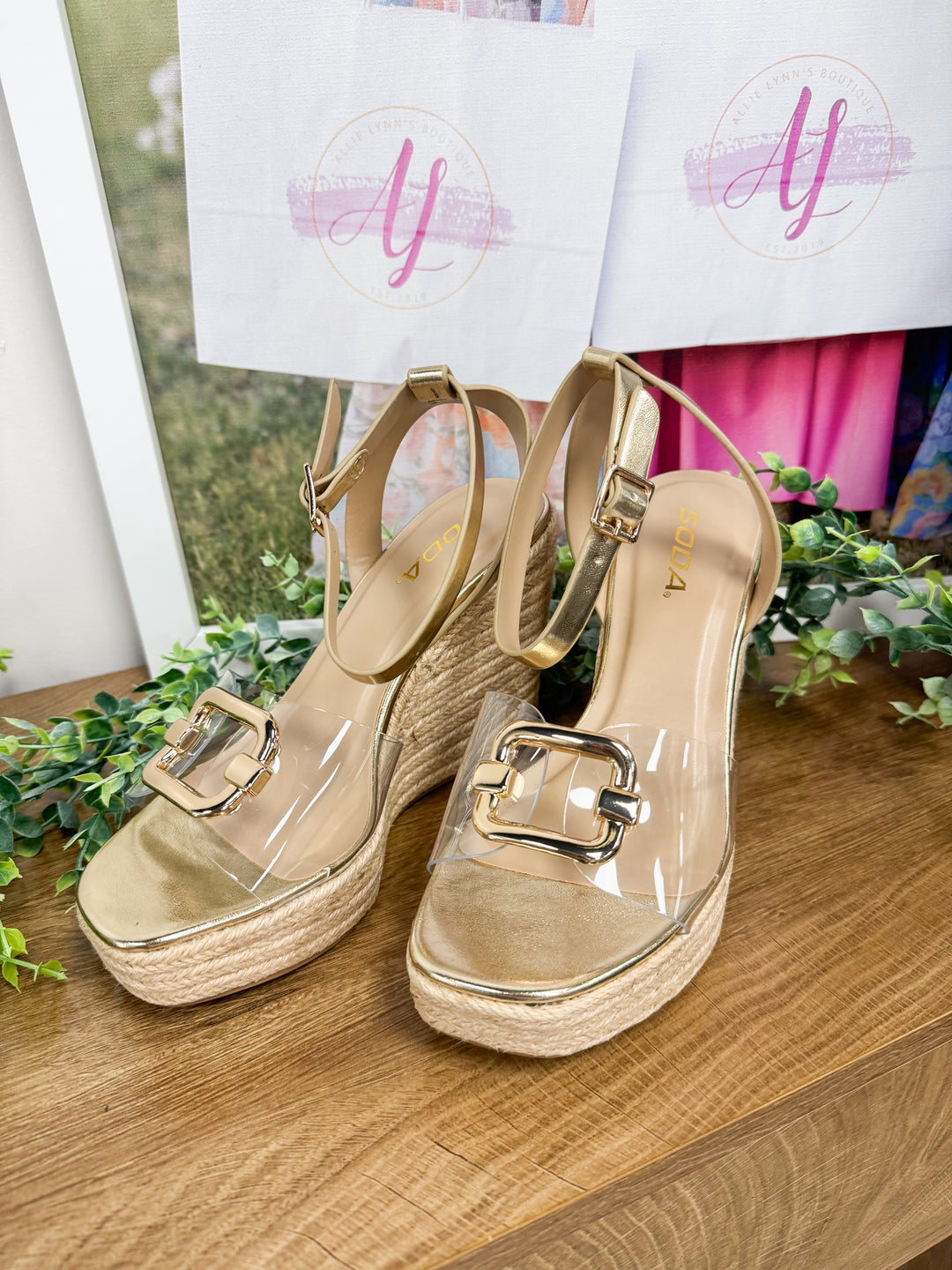 Notice Clear Wedge Sandal