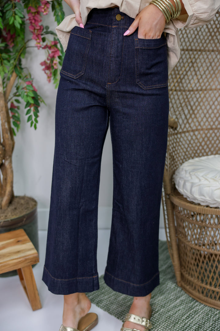 Soft Washed Straight Leg Jeans "Denim"