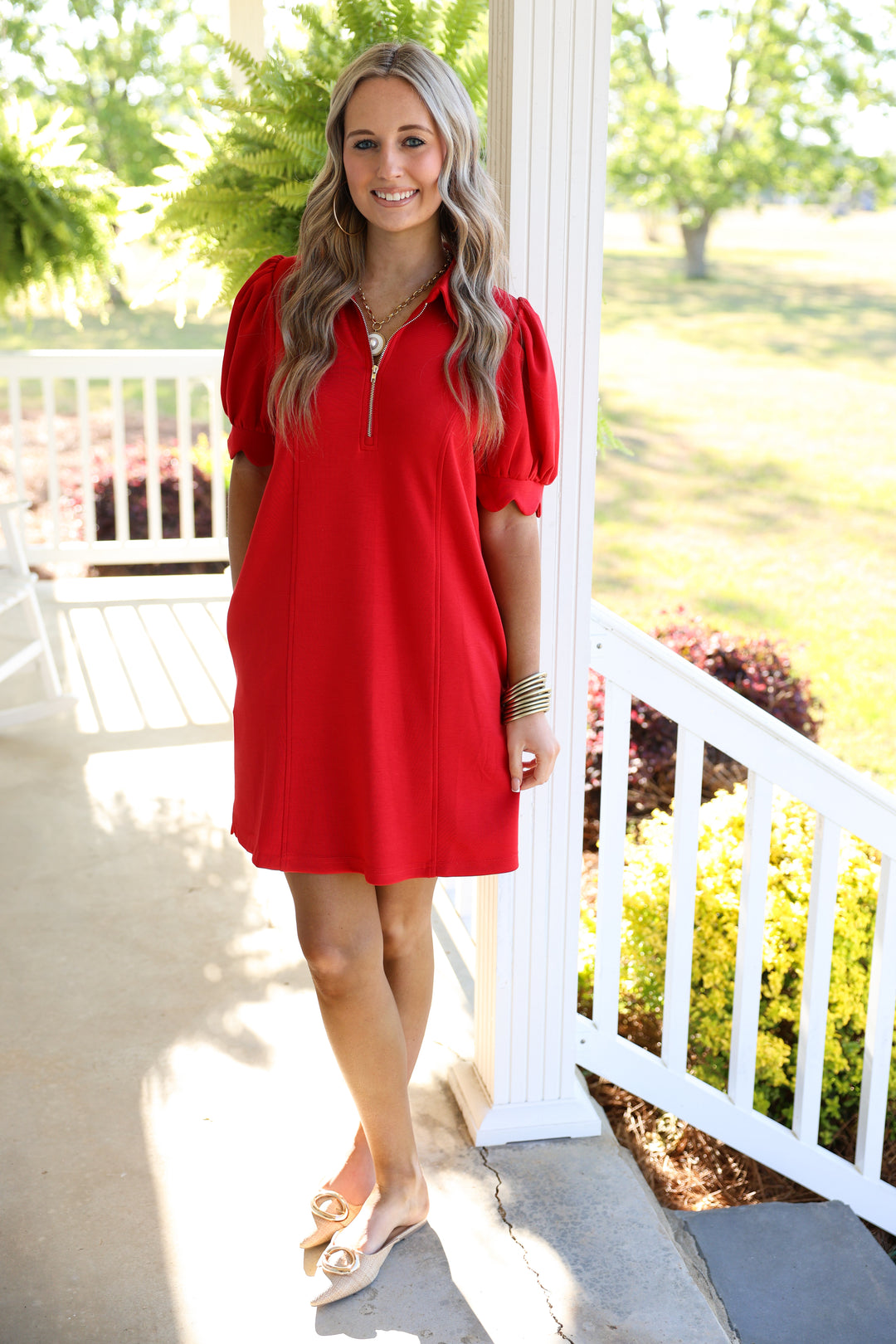 The Palm Breeze Dress "Red"
