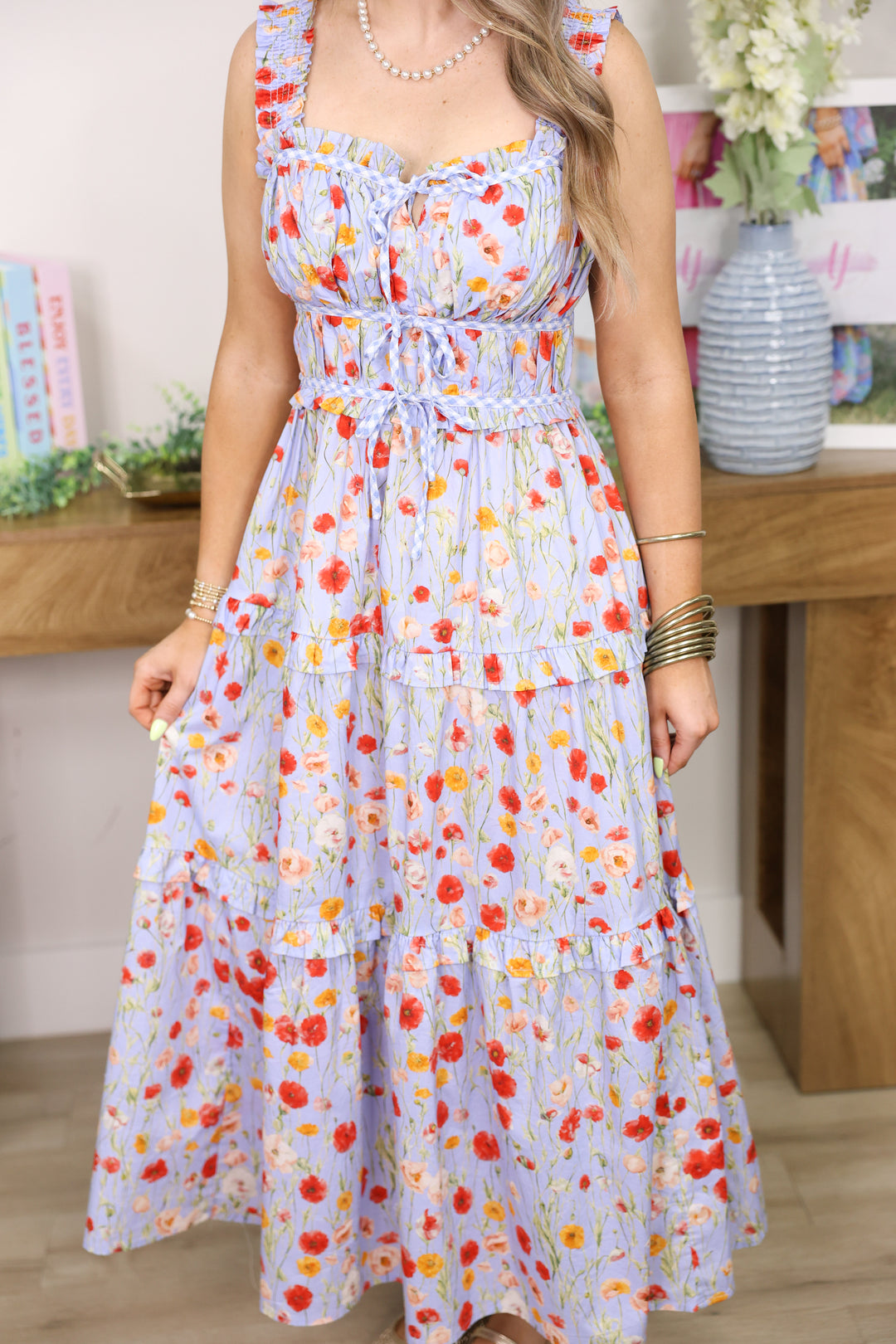 Poppy Breeze Midi Dress "Blue"