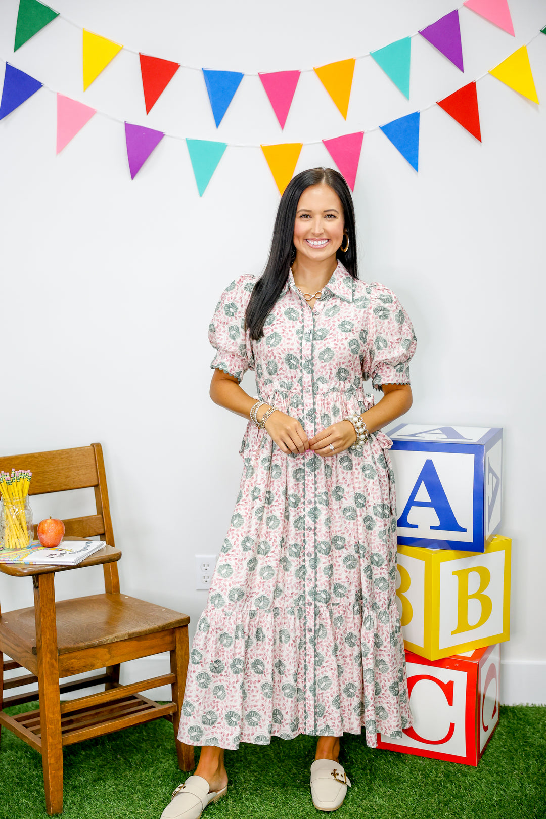 Lily Pad Midi Dress "Artichoke"