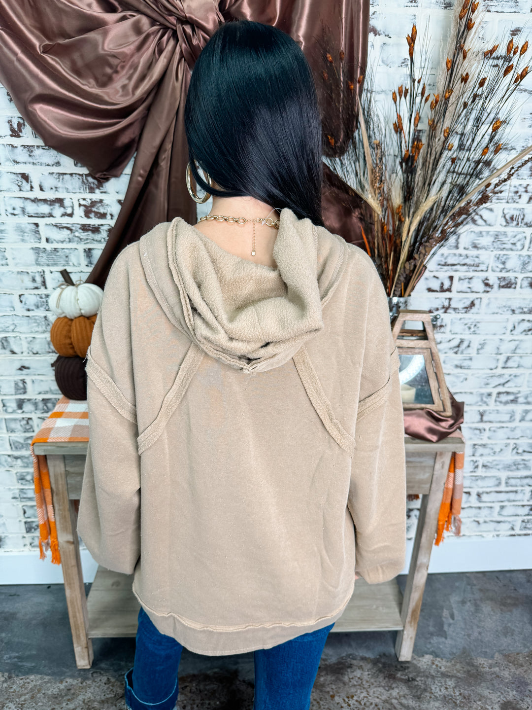 French Terry Knit Hoodie "Beige"