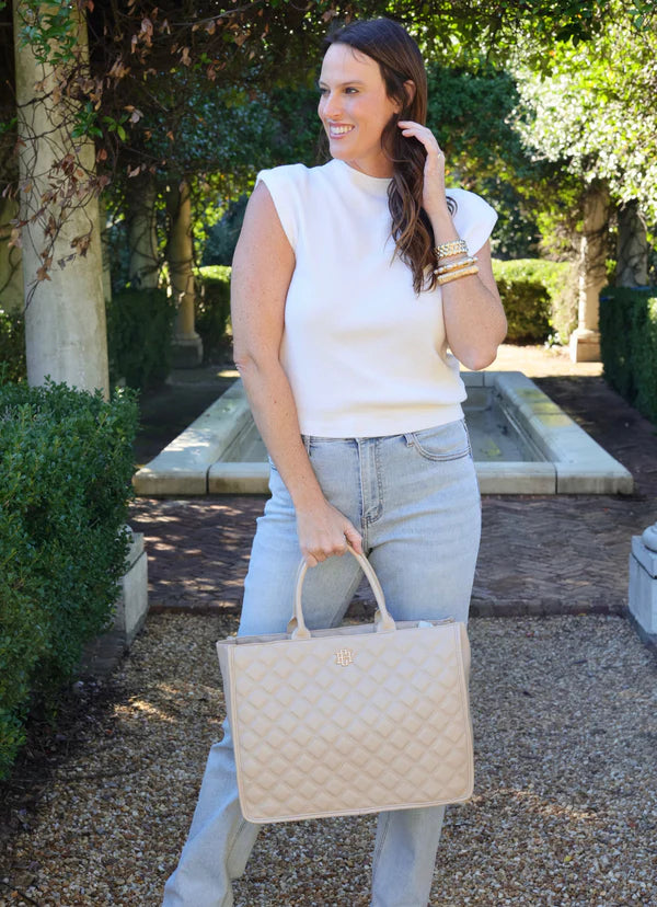 Caroline Hill - Niall Tote "Nude Quilted DQ"
