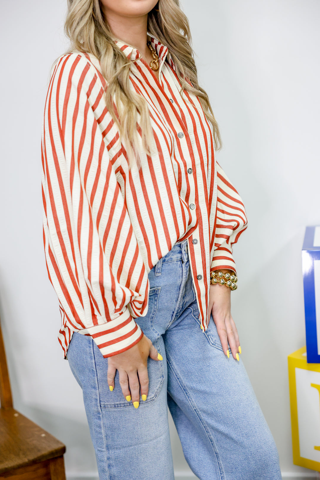 Stripe A Pose Top "Rust"