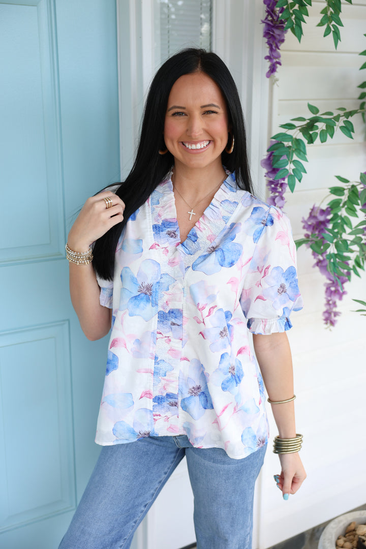 The Willow Bloom Top "Blue"