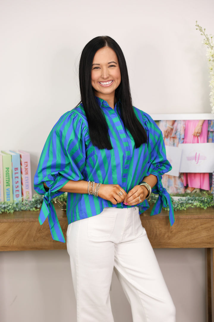 Sunny Side Stripe Top "Green"