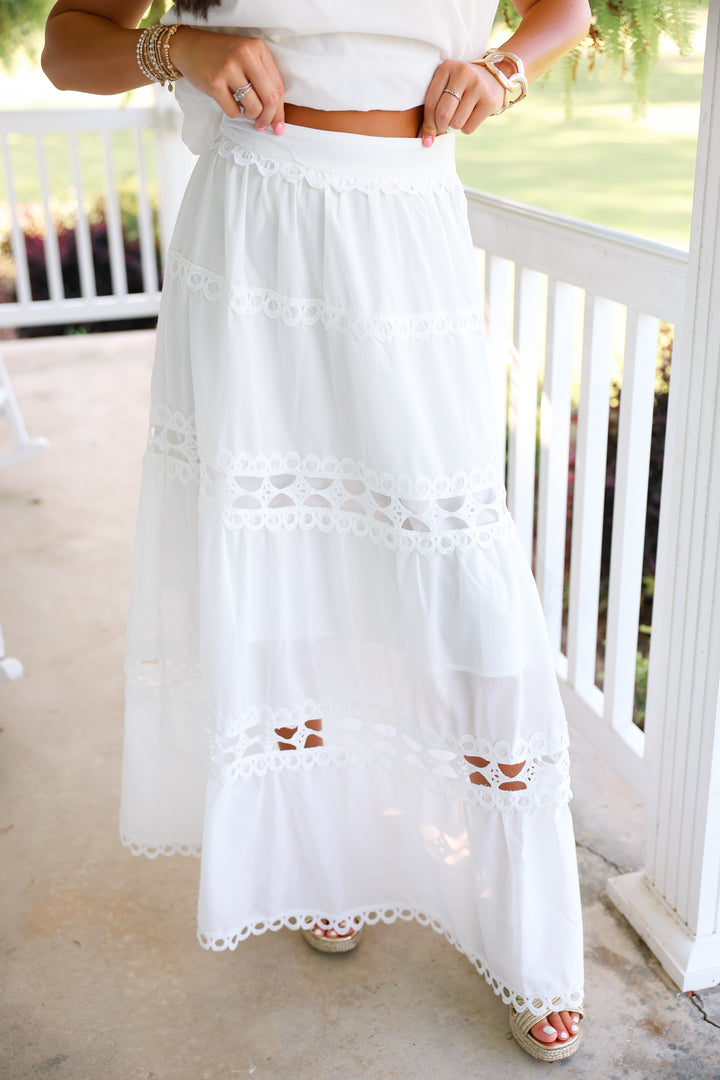 Coastal Calm Maxi Skirt Set "Off White"