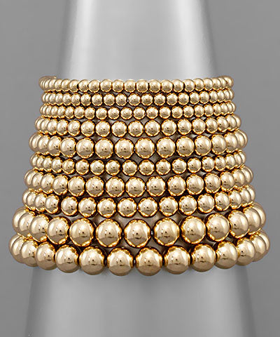 10 Ball Beads Bracelet "Gold"