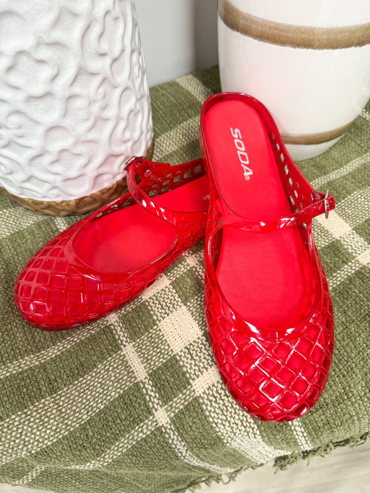 Soda - Slip On Jelly Flat "Red"