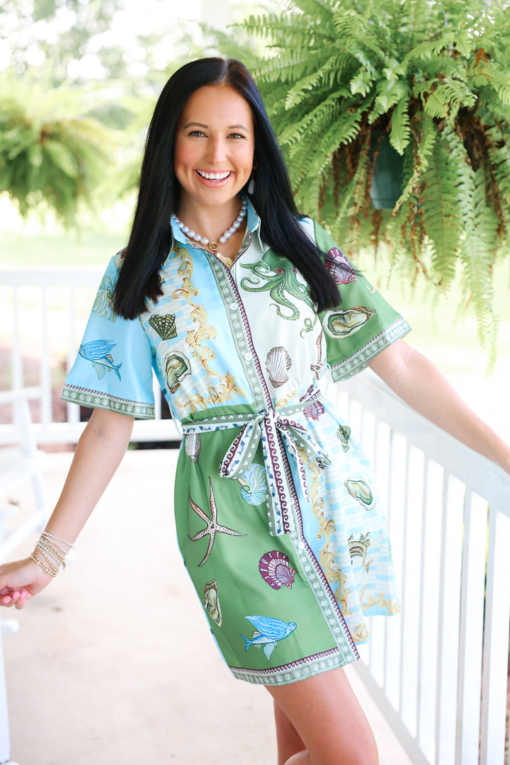 Barbados Belted Shirt Dress