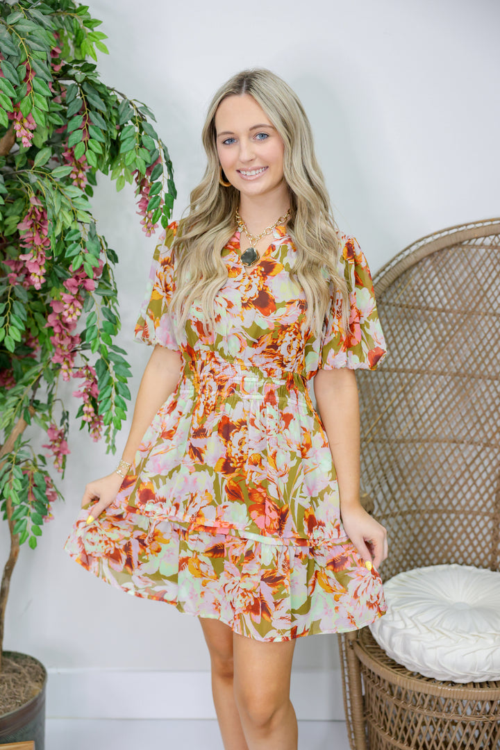 Breezy Bronze Mini Dress