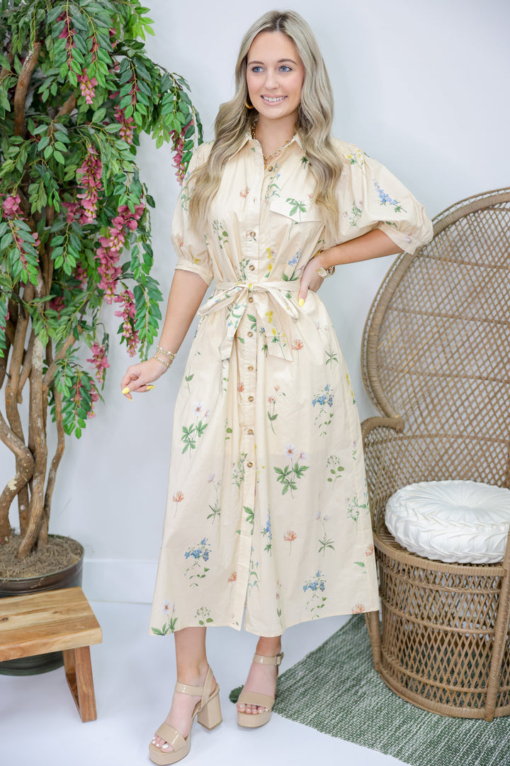 Blossom Into Fall Midi Dress