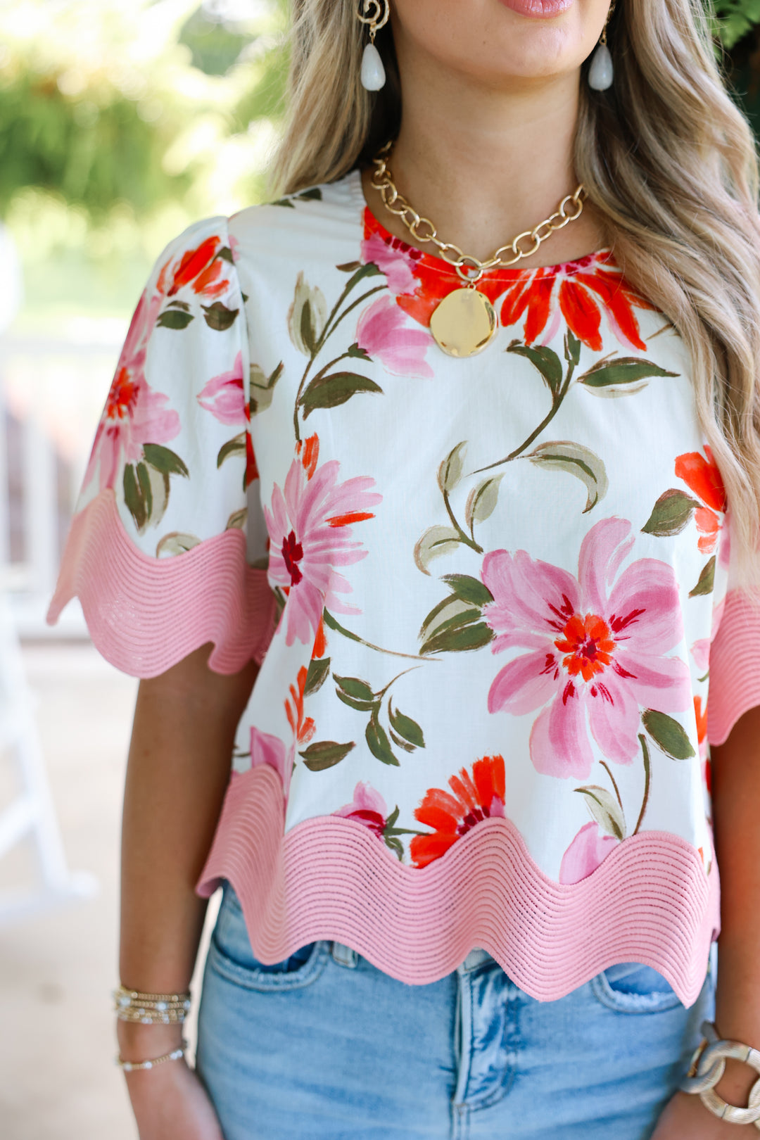 Call It Classy Top "Cream Floral"