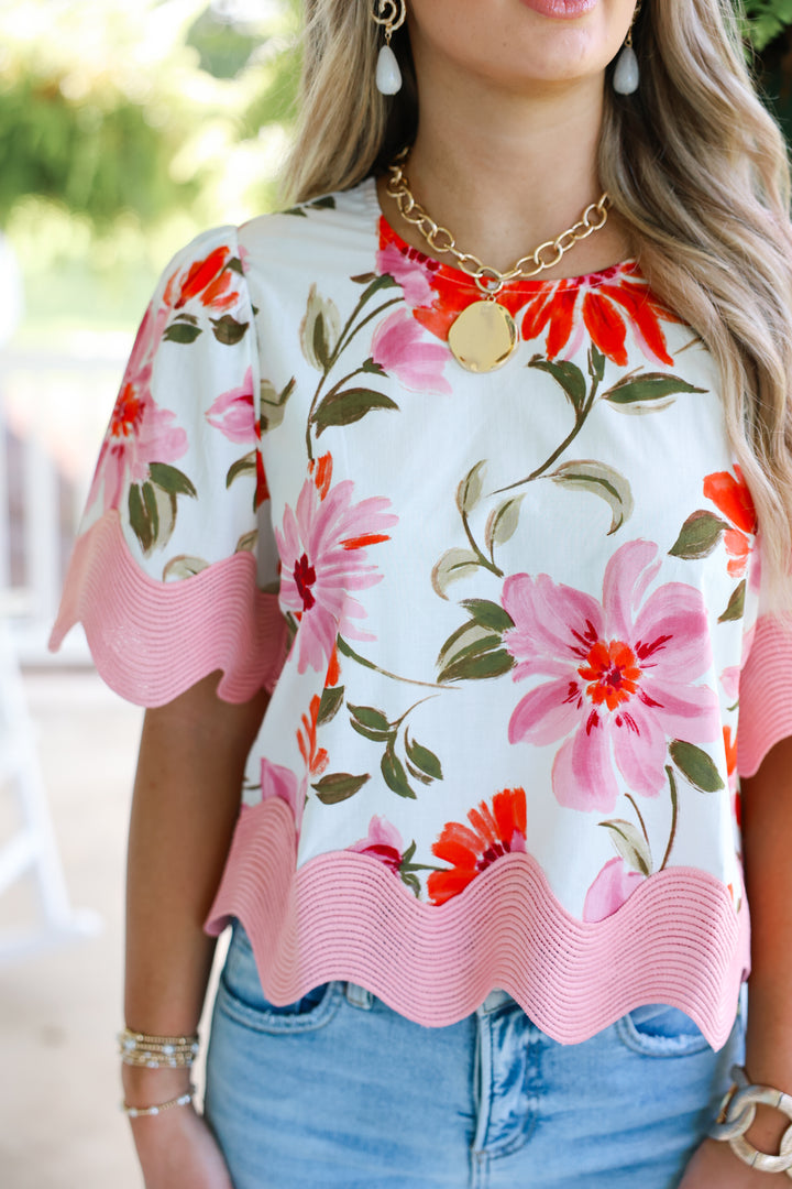Call It Classy Top "Cream Floral"