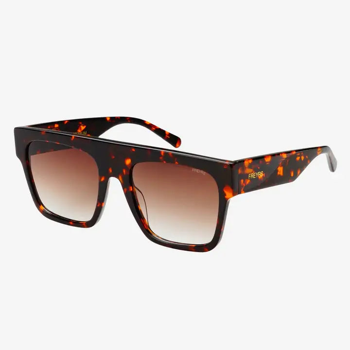 FREYRS - Madison Acetate Unisex Flat Top Sunglasses - Tortoise