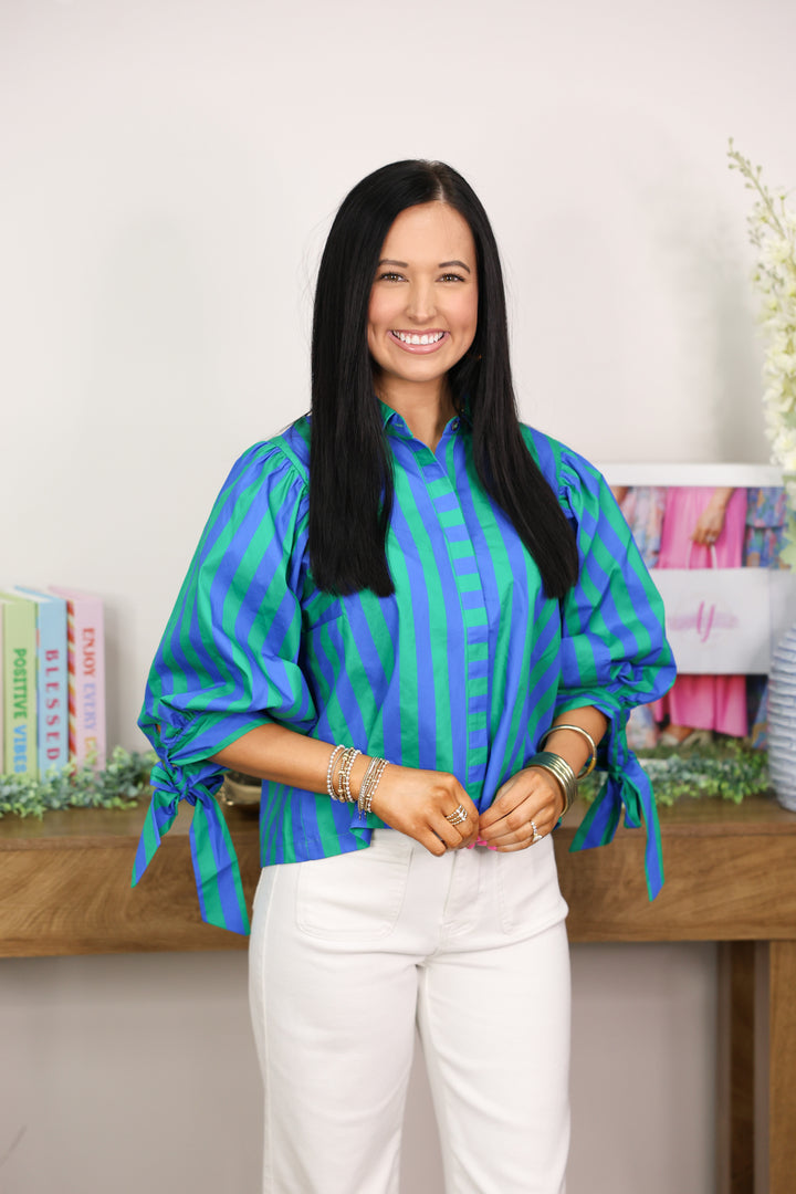 Sunny Side Stripe Top "Green"