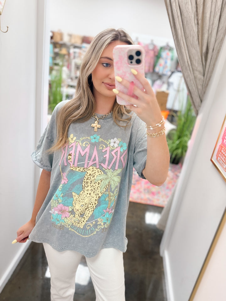 Dreamer Paradise Graphic Tee "Grey Denim"