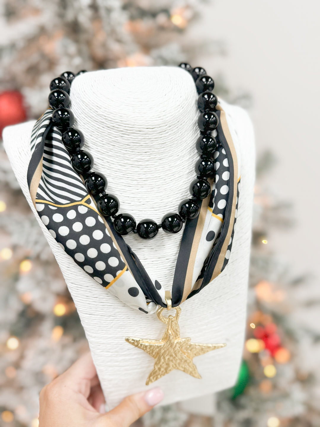 Hart Designs Jewelry - Neutral Fun Scarf Necklace "Gold Star"