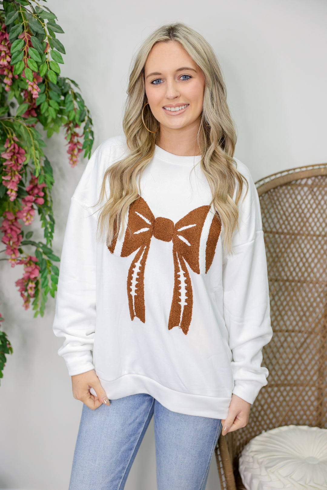 Ribbon Football Patched Top "Ivory"