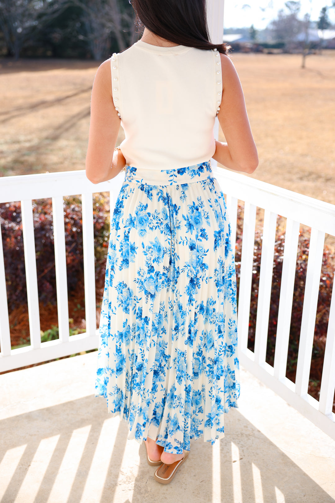 Skies of Blue Midi Skirt