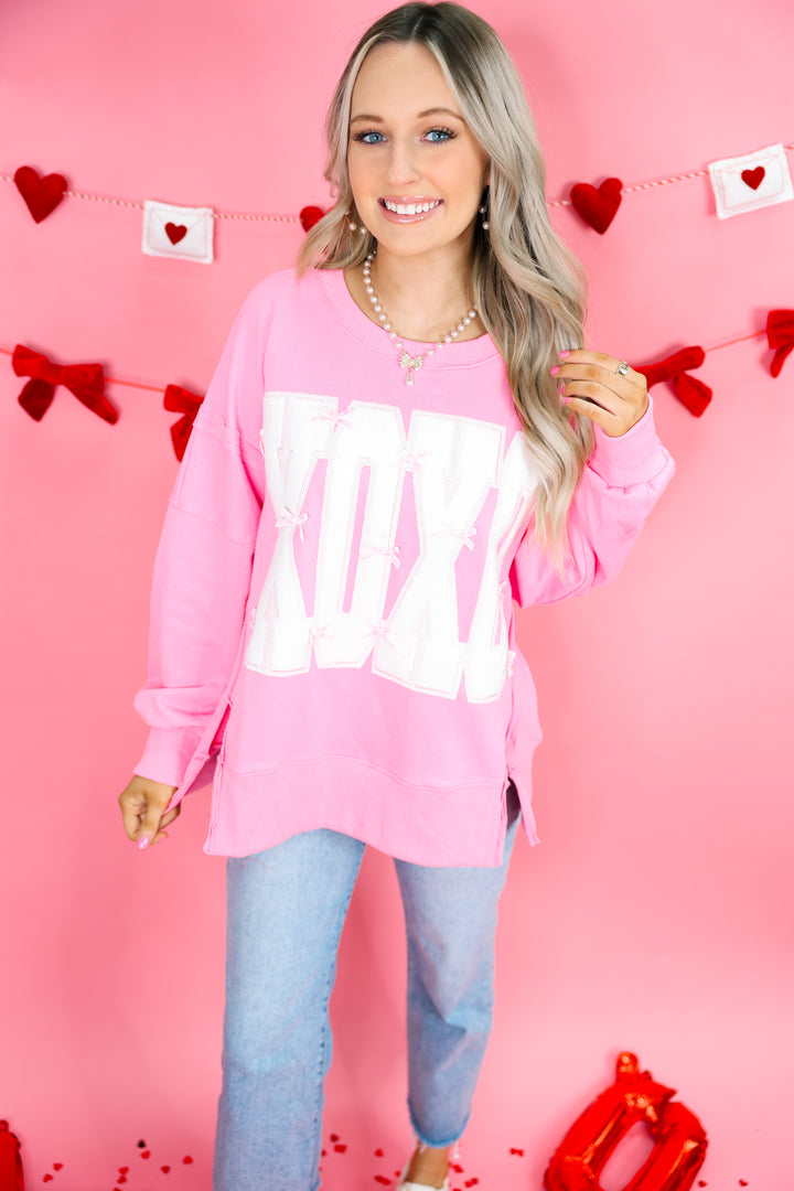 XOXO Oversized Sweatshirt "Pink"