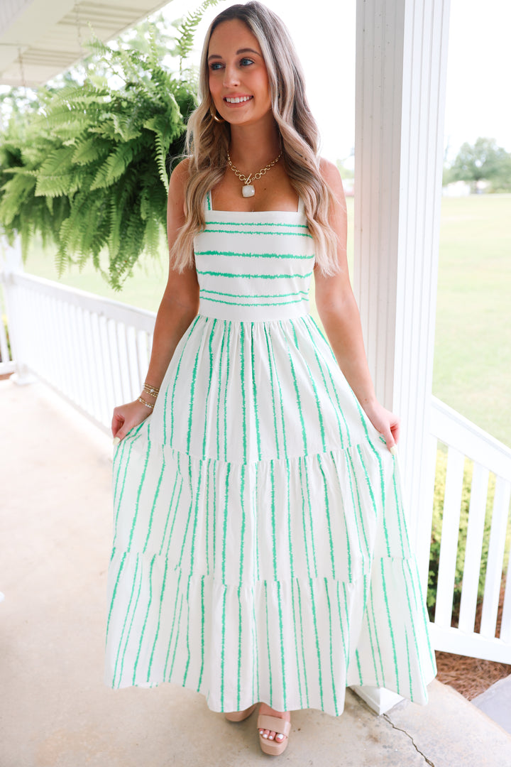 Sophia Striped Dress "Green"