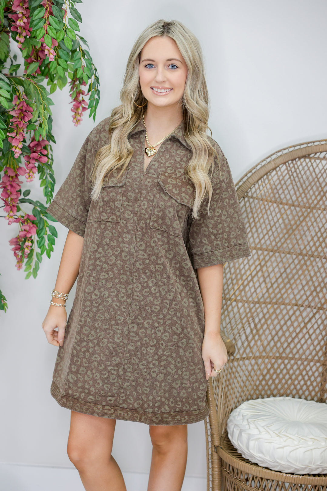 Urban Prowl Printed Mini Dress - Brown Small Urban Prowl Printed Mini Dress - Brown Small