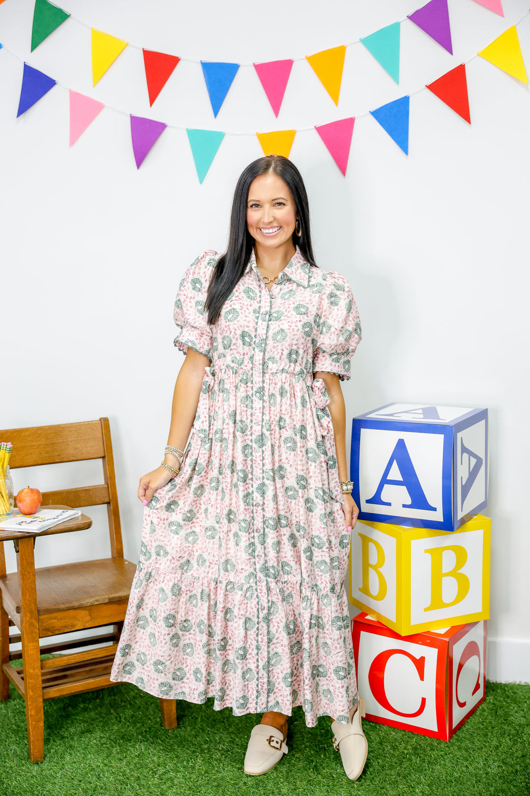 Lily Pad Midi Dress "Artichoke"